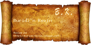 Burián Kevin névjegykártya