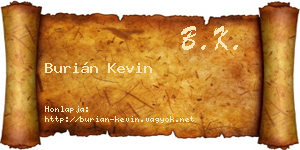 Burián Kevin névjegykártya