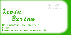 kevin burian business card